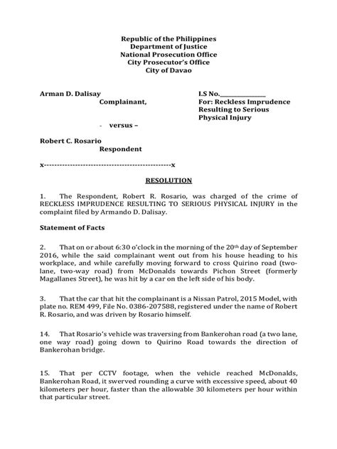 reckless imprudence resulting to physical injuries|Quasi.